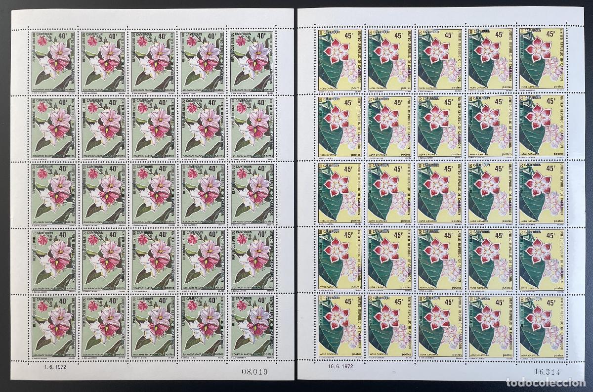 Briefmarken: Camer&uacute;n 1972 YT 526-527 tabl&oacute;n flores orqu&iacute;deas naturaleza bot&aacute;nica tropical