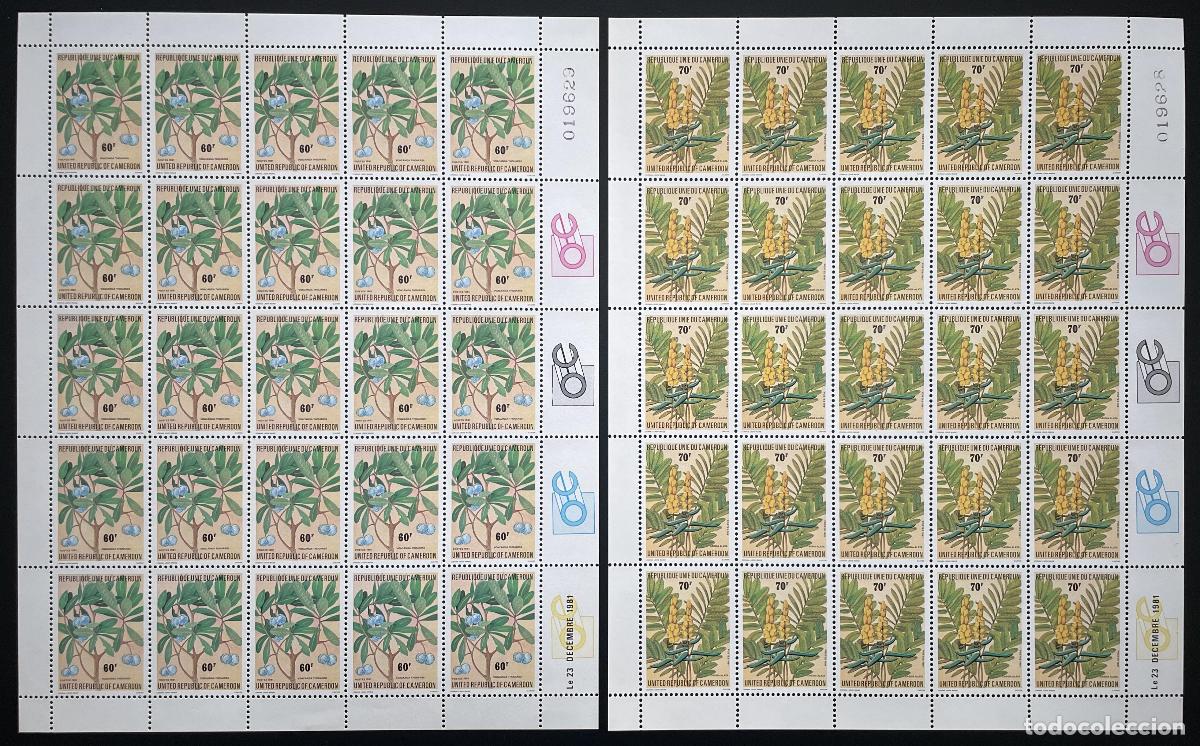 Briefmarken: Camer&uacute;n 1981 YT 679-680 tabl&oacute;n flores Blumen plantas medicinales
