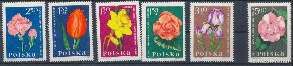 Sellos: Polonia 1964 Ivert 1400/5 *** Flora - Flores Diversas
