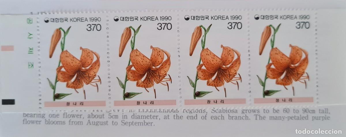 Sellos: Serie de dos librillos postales, primer d&iacute;a de emisi&oacute;n, Korea del Sur 1990: plantas