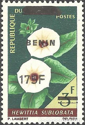 Sellos: Ben&iacute;n 2008 Mi. 1419 sobrecargado Hewittia sublobata flora bot&aacute;nica