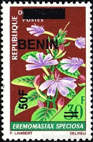 Sellos: Ben&iacute;n 2009 Mi. 1571 sobrecargado Eremomastax Speciosa flora flores plantas