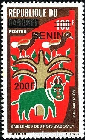 Sellos: Ben&iacute;n 2009 Mi. 1500 sobrecargado Emblemas Reyes Abomey Guezo 200F