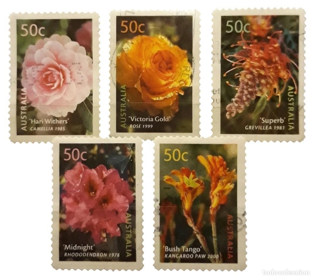 Sellos: AUSTRALIA 2003 Flores. SERIE COMPLET&Aacute;. USAD0.