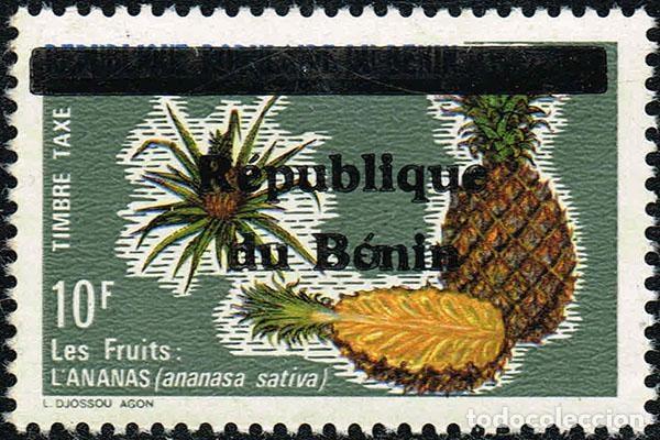 Sellos: Ben&iacute;n 1990 Mi. 11 sello tasa sobrecargado pi&ntilde;a frutas