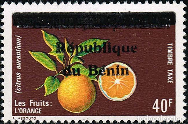 Sellos: Ben&iacute;n 1990 Mi. 13 Portomarke sobrecargado tasa frutas naranja c&iacute;tricos