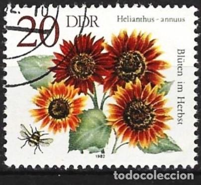 Sellos: Alemania ( RDA ) 1982 - Mi 2740 - YT 2389 - Flores : Girasoles