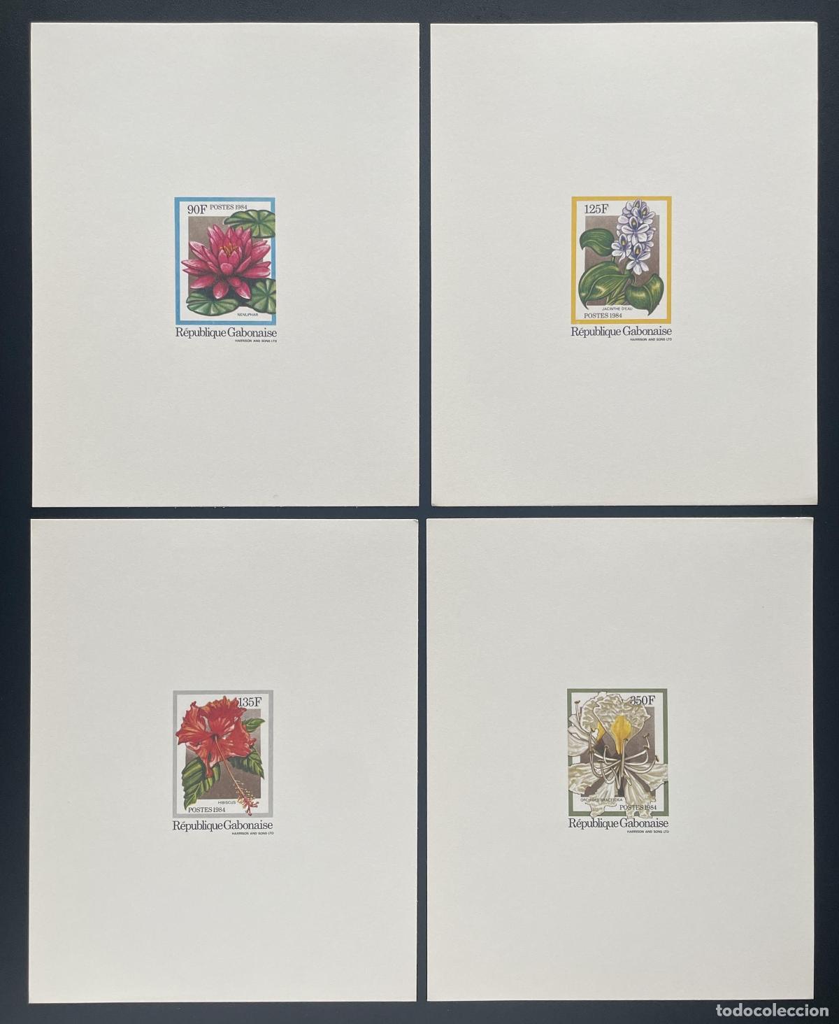 Sellos: Gab&oacute;n 1984 Mi. 899 - 902 lujosas flores a prueba de hibisco orqu&iacute;dea