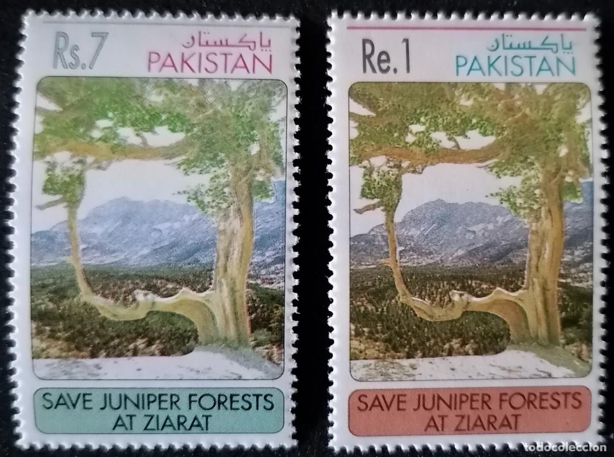 Sellos: PAKIST&Aacute;N 1993 / 95 - PROTECCI&Oacute;N DEL BOSQUE / ZIARAT .