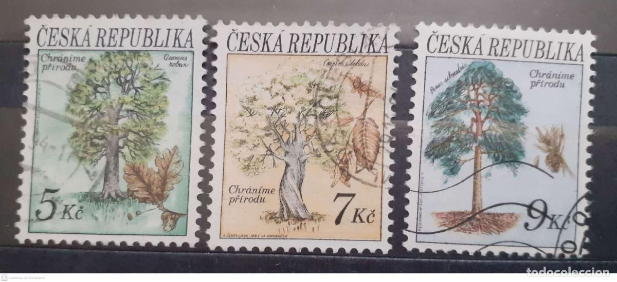 Sellos: REP&Uacute;BLICA CHECA n&ordm; 22/24&ordm; Protecci&oacute;n de la naturaleza. &Aacute;rboles. Serie completa