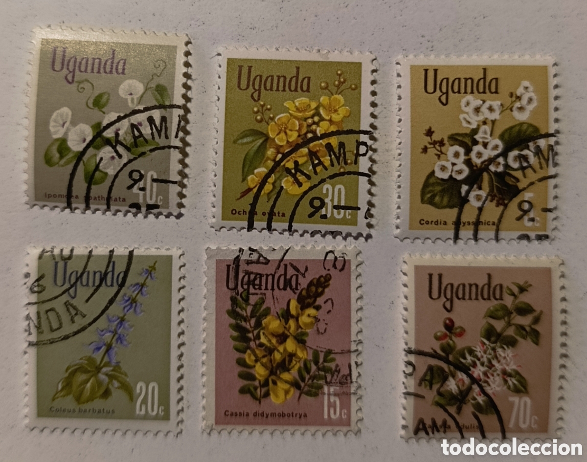 Sellos: UGANDA sellos flores plantas flores salvajes peque&ntilde;os