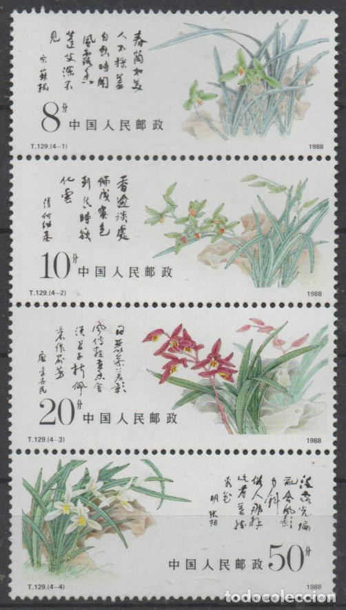 Sellos: REPUBLICA POPULAR CHINA IVERT N&ordm; 2929/32, Flora. Orqu&iacute;deas. NUEVO ** SERIE COMPLETA