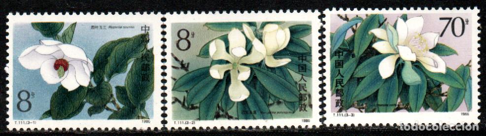 Sellos: REPUBLICA POPULAR CHINA IVERT N&ordm; 2798/800, VARIEDADES RARAS DE MAGNOLIA, NUEVO ** SERIE COMPLETA