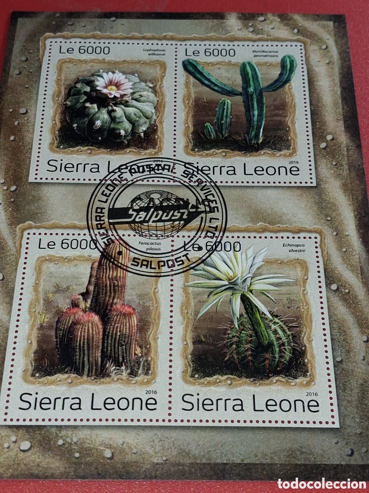Sellos: HB Sierra Leona mtdo 2016. Cactus. Plantas. Fauna. Naturaleza. Desierto.