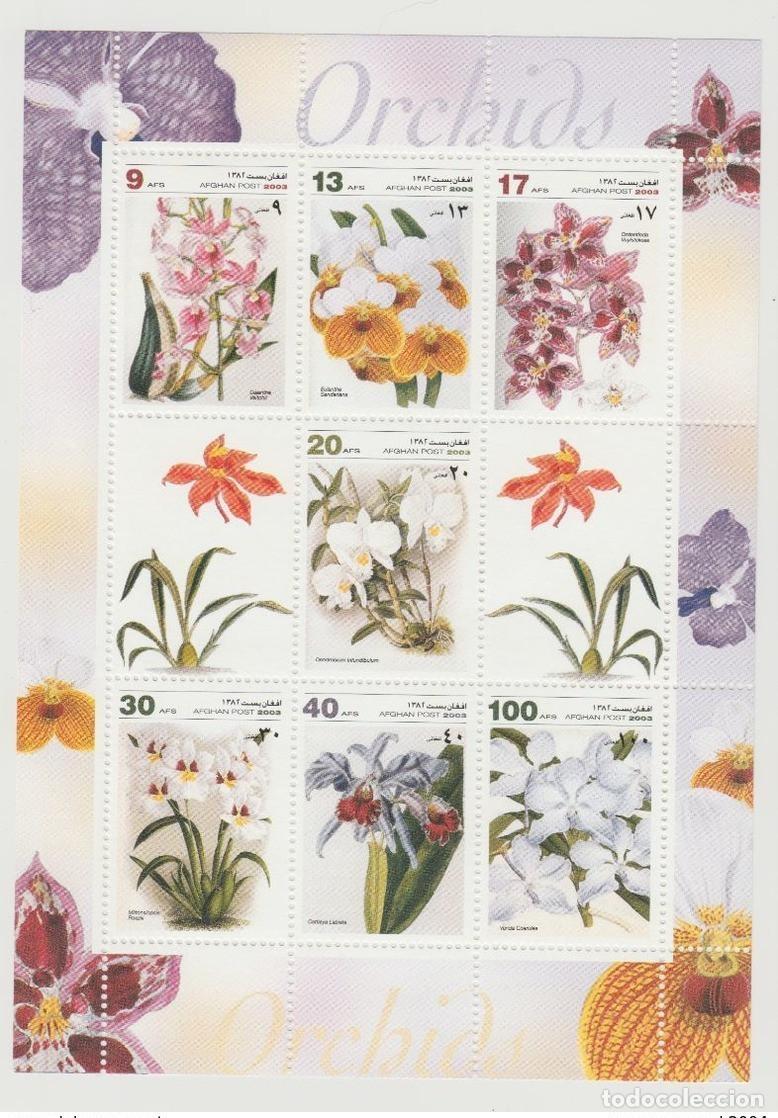 Sellos: Afganist&aacute;n 2003 mayo de 1995 a 2001 minihoja Klb orqu&iacute;deas y flores MNH**