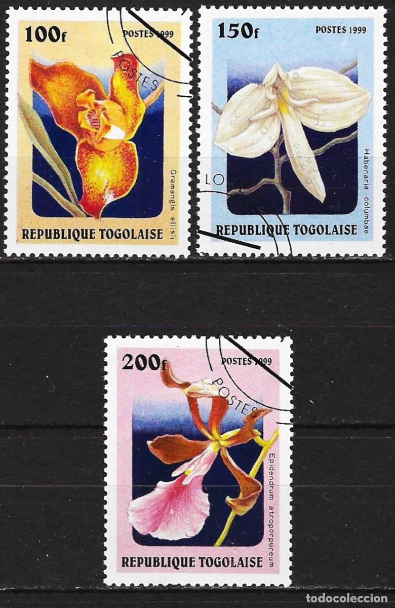 Sellos: Togo 1999 - Mi 2972 a 2974 - YT 1688 CD/CE/CF - Flores : Orqu&iacute;deas