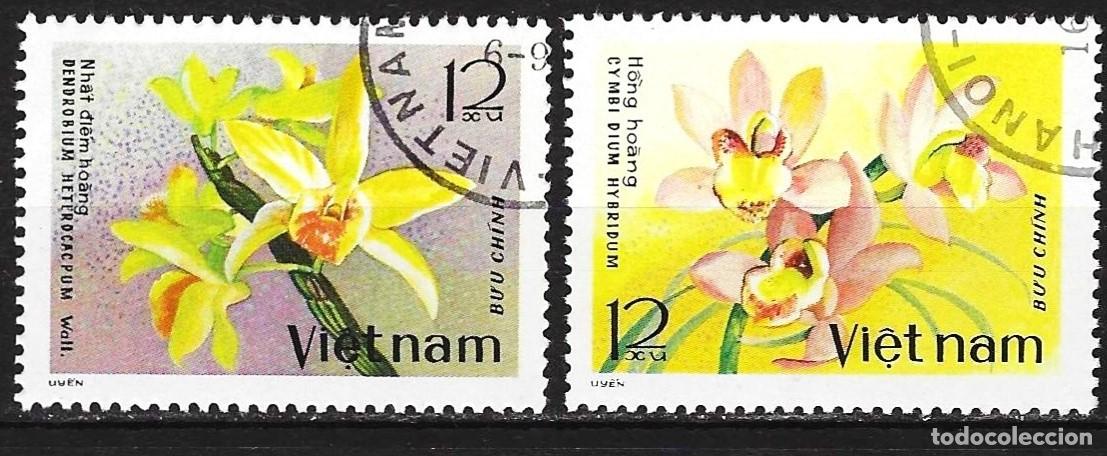 Sellos: Vietnam 1979 - Mi 1055 & 1056 - YT 191 & 192 - Flores : Orqu&iacute;deas