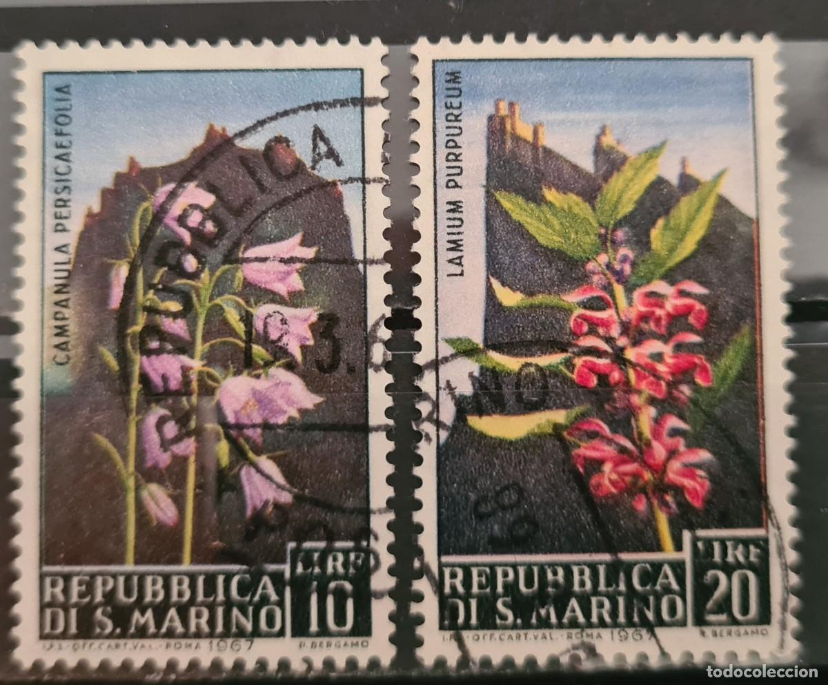 Sellos: Serie de sellos usados de San Marino 1967: flores