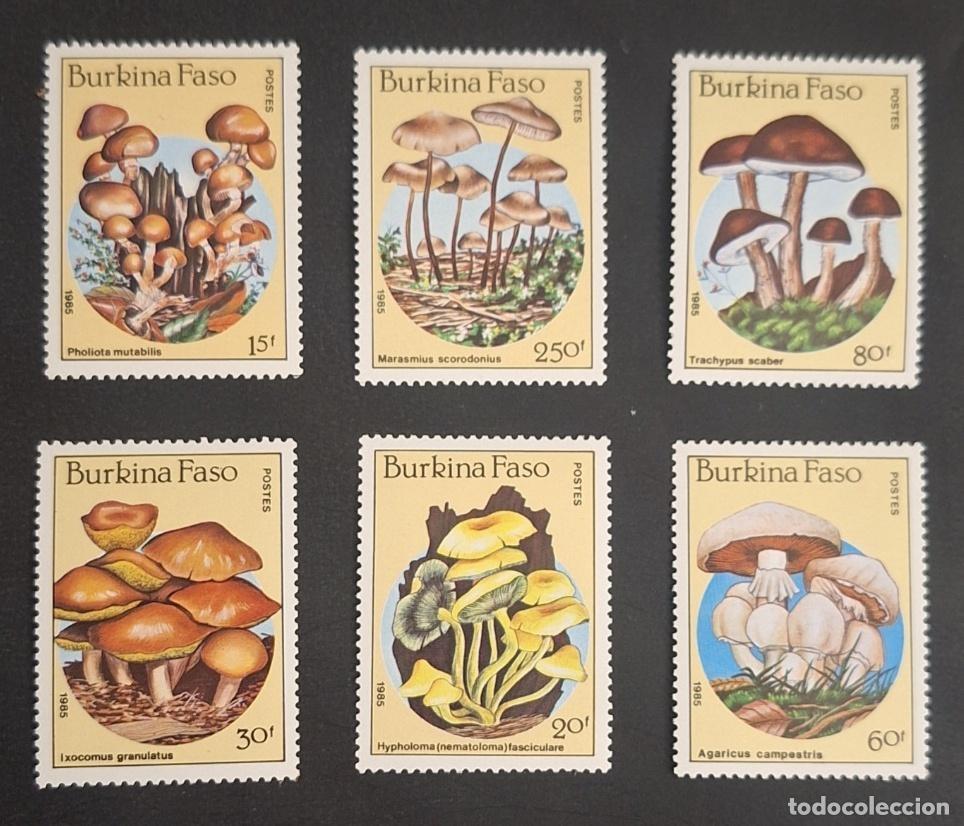 Sellos: Burkina Faso 1985 Mi. 1054-1060 hongos Pholiota Marasmius micolog&iacute;a