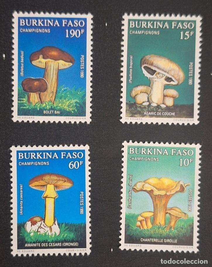 Sellos: Burkina Faso 1990 Mi. 1231-1234 hongos boleto amanita cantarela