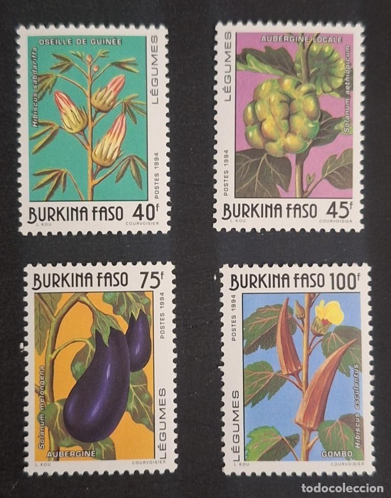 Sellos: Burkina Faso 1994 Mi. 1318-1321 verduras berenjena quimbomb&oacute; acedera