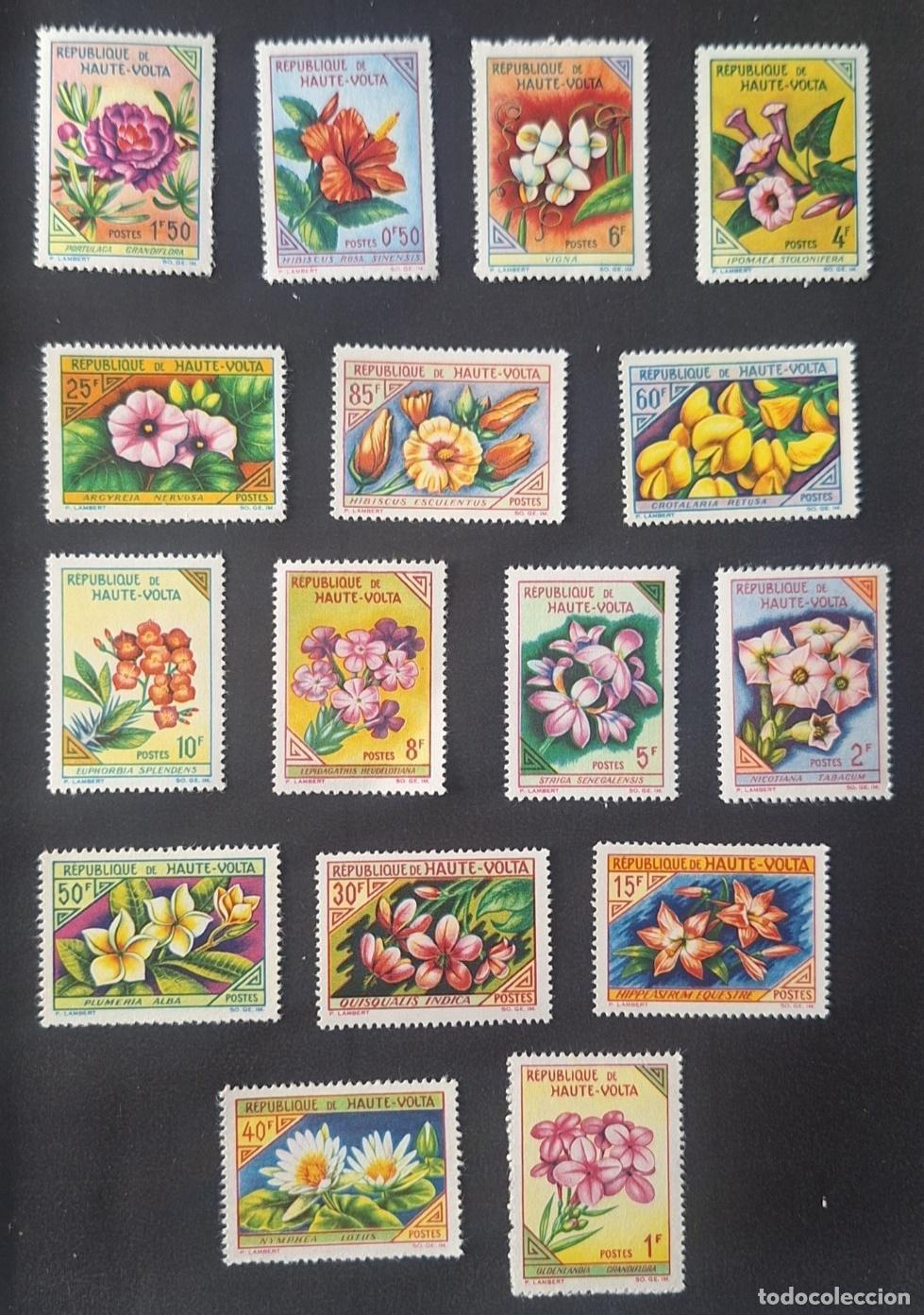 Sellos: Alto Volta 1963 Mi. 120-135 flores hibisco plumeria nen&uacute;far loto