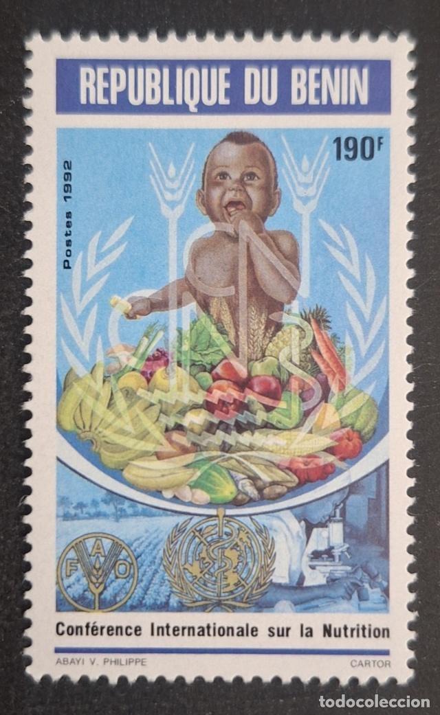Sellos: Ben&iacute;n 1992 Mi. 535 Conferencia Internacional Nutrici&oacute;n FAO OMS ni&ntilde;o