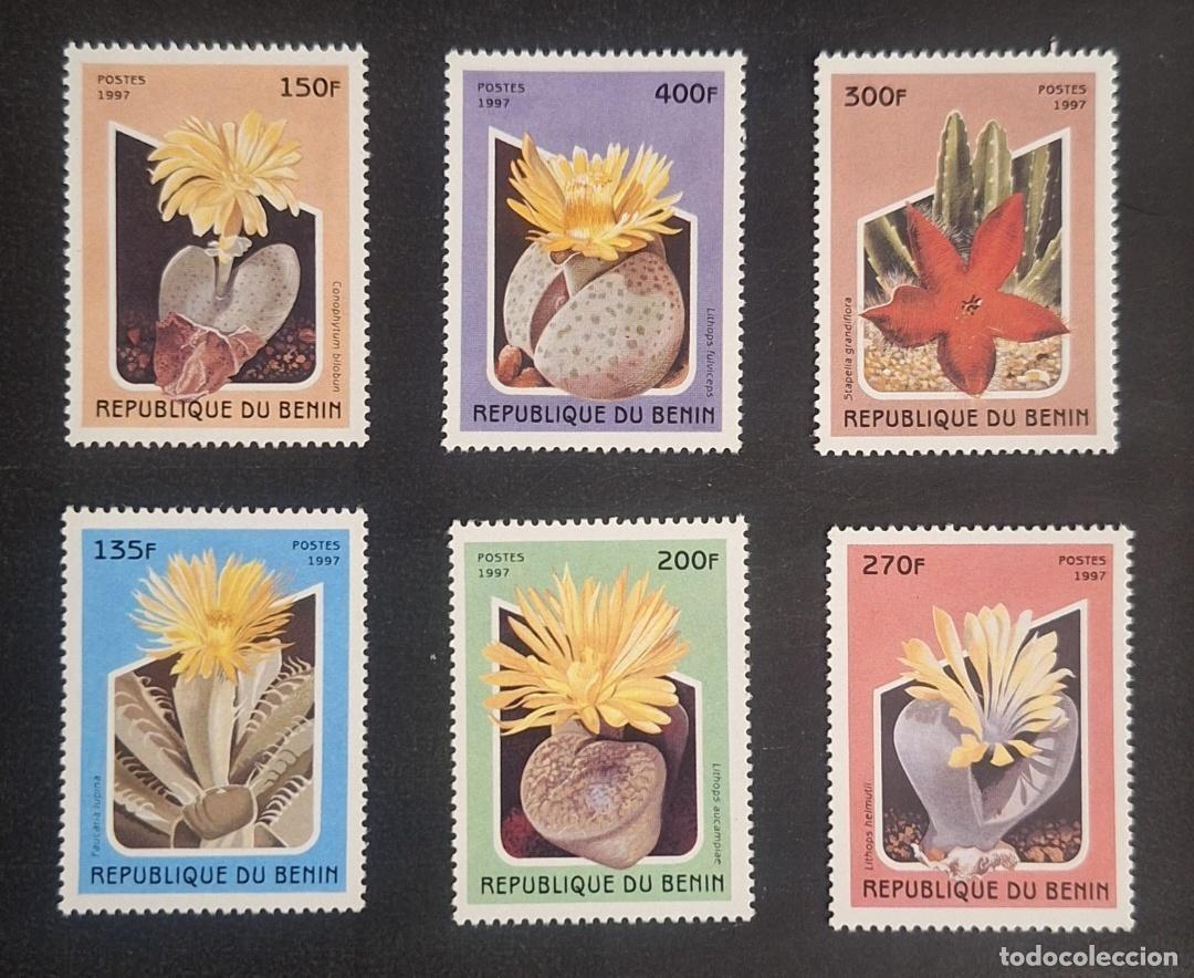 Sellos: Ben&iacute;n 1997 Mi. 964-969 cactus Lithops Stapelia plantas suculentas flora