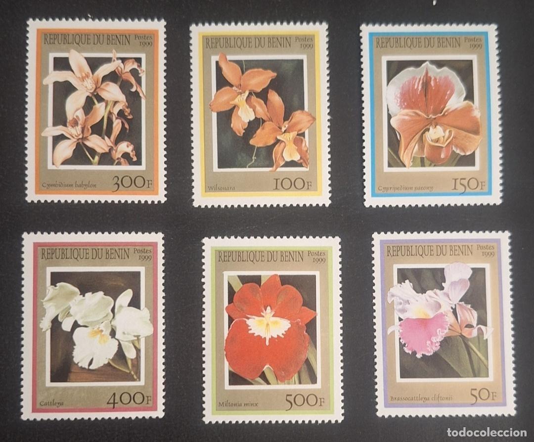Sellos: Ben&iacute;n 1999 Mi. 1152-1157 orqu&iacute;deas Cattleya Cymbidium Miltonia flores