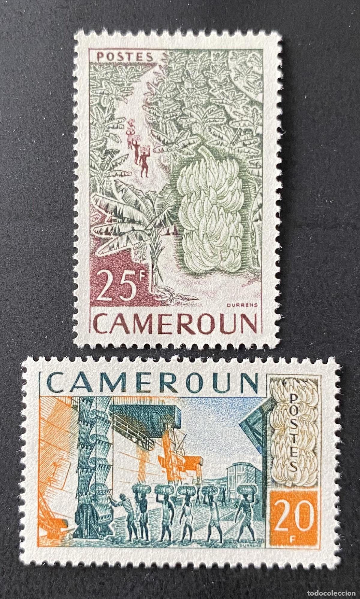 Sellos: Camer&uacute;n 1959 Mi. 320-321 cosecha pl&aacute;tanos puerto carga