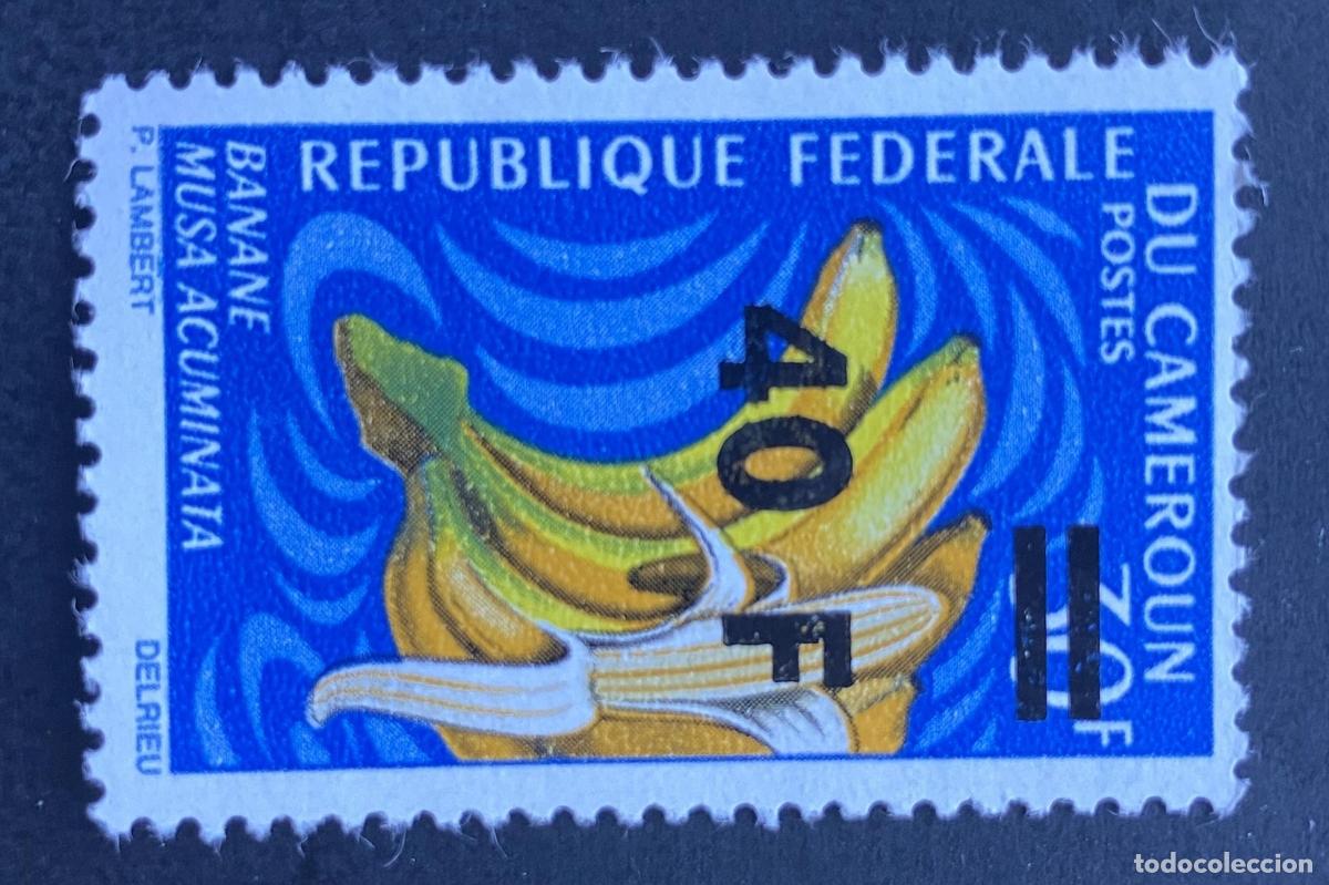 Sellos: Camer&uacute;n 1972 Mi. 708 sobrecargado pl&aacute;tano Musa Acuminata fruta tropical