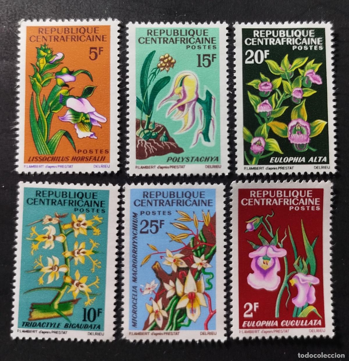 Sellos: Centro&aacute;frica 1966 Mi. 106-111 orqu&iacute;deas flores Eulophia Polystachya flora