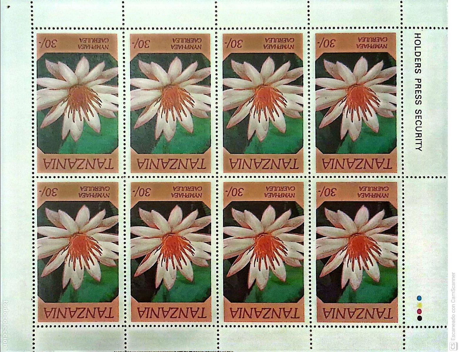 Sellos: Tanzania. 284. Flora. Flores espec&iacute;ficas: Loto del Nilo, en MH. 1986. Sellos nuevos y numeraci&oacute;n Yve