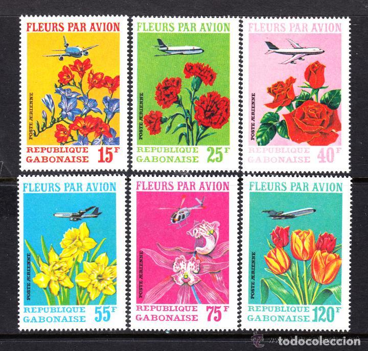 Sellos: Gabon 1971 Aereo Ivert 112/7 *** Flora - Flores por Avi&oacute;n