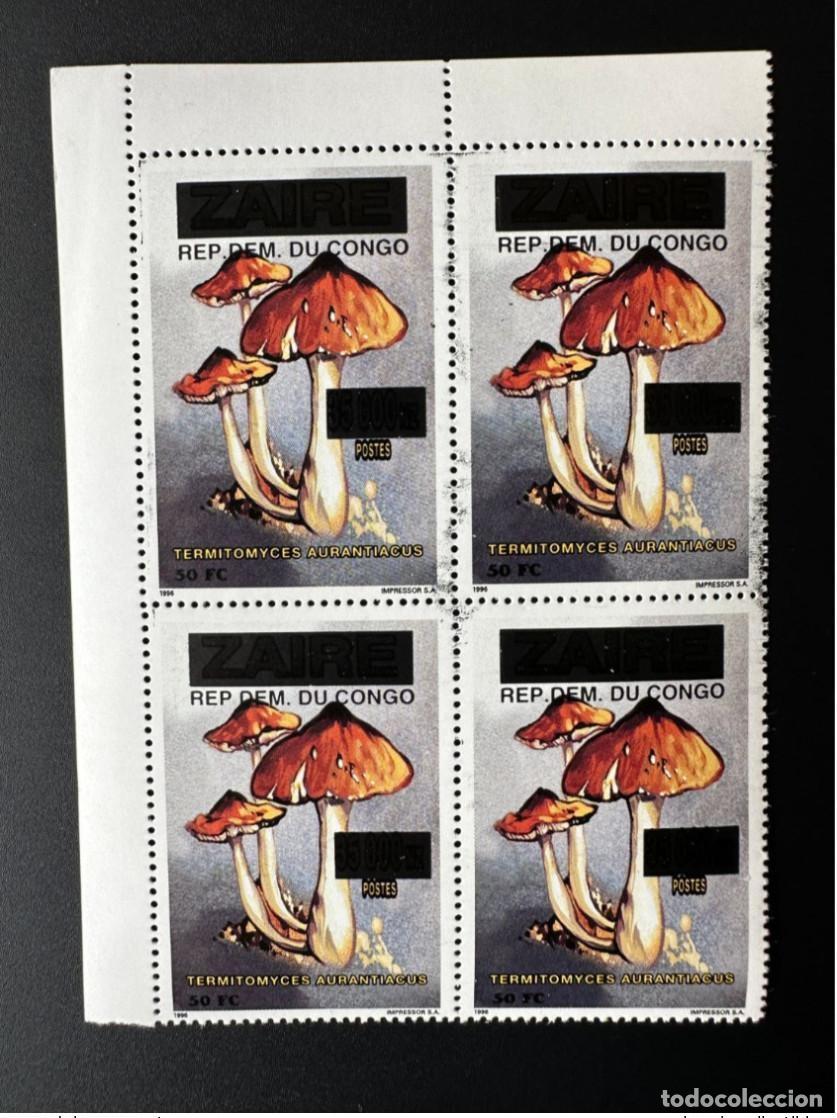 Sellos: Congo Kinshasa 2000 Mi. 1529 hongos de Zaire sobrecargados