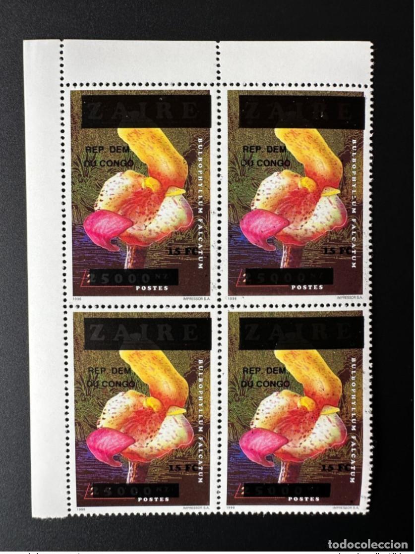 Sellos: Congo Kinshasa 2000 Mi. 1525 sobrecargado Zaire Orqu&iacute;dea Flor de Blume