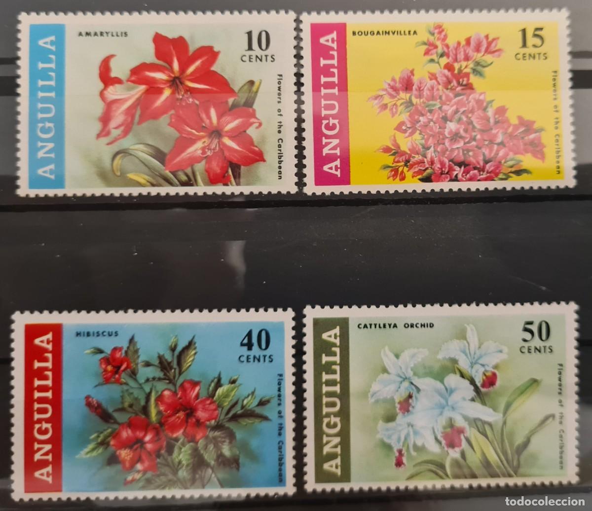 Sellos: Serie completa de sellos nuevos de Anguilla 1969: flores del Caribe