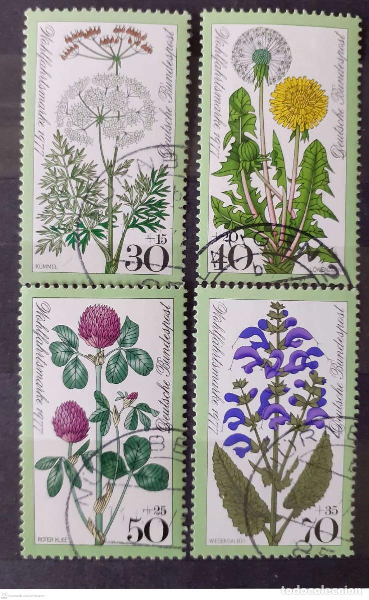 Sellos: ALEMANIA n&deg; 796/799&deg; Flora de los prados. Serie completa