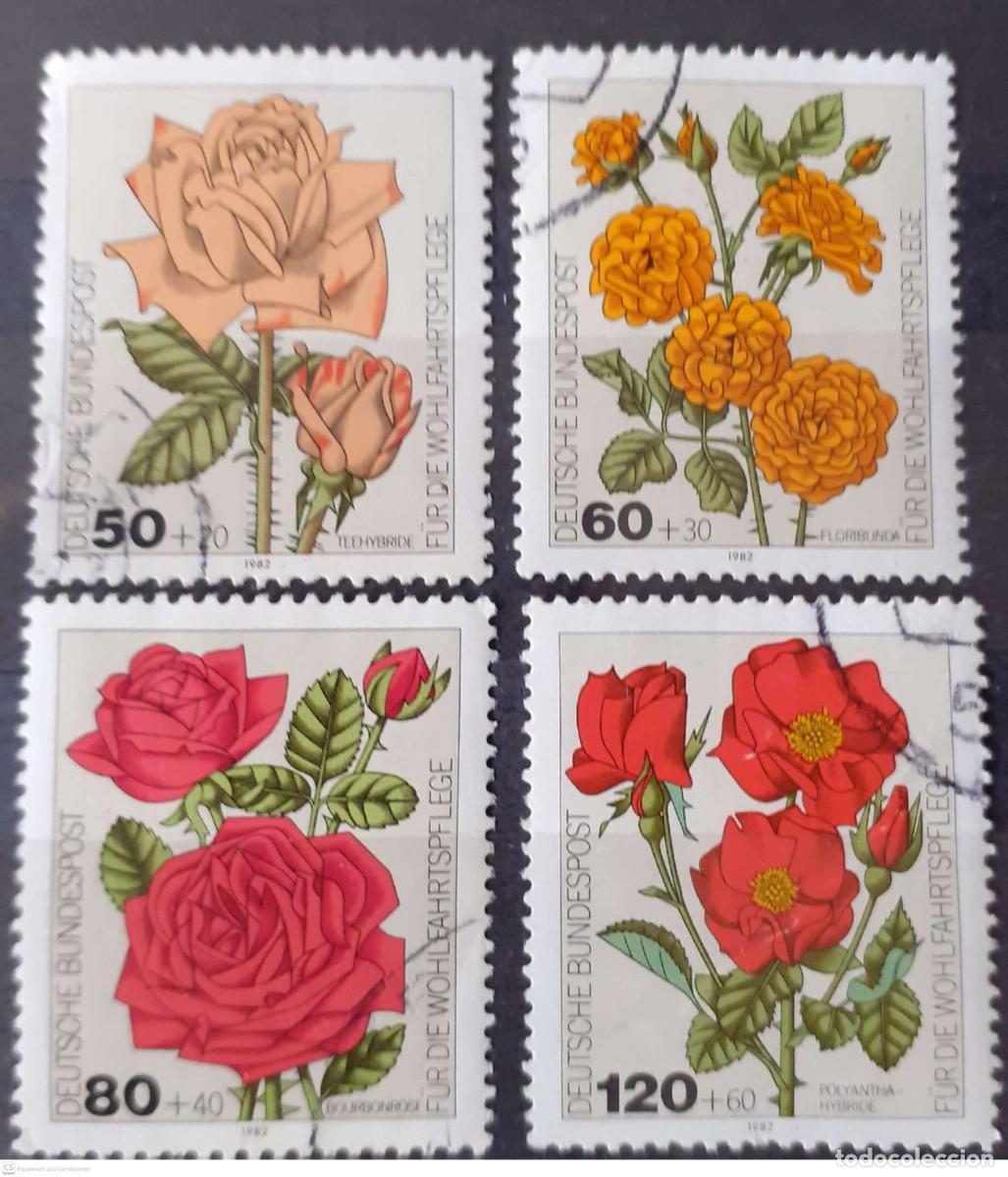 Sellos: ALEMANIA n&deg; 982/985&deg; Flora. Rosas. Serie completa