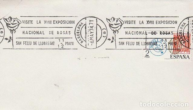 Sellos: A&Ntilde;O 1974, EXPOSICION NACIONAL DE ROSAS EN SAN FELIU DE LLOBREGAT, RODILLO