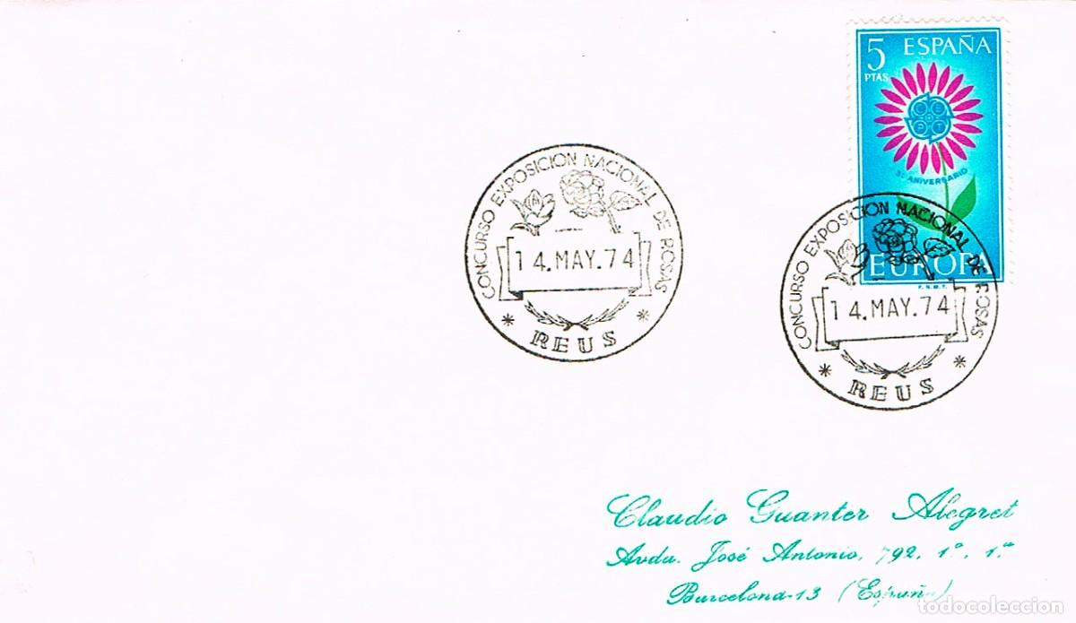 Sellos: A&Ntilde;O 1974, RIEUS (TARRAGONA), EXPOSICION NACIONAL DE ROSAS