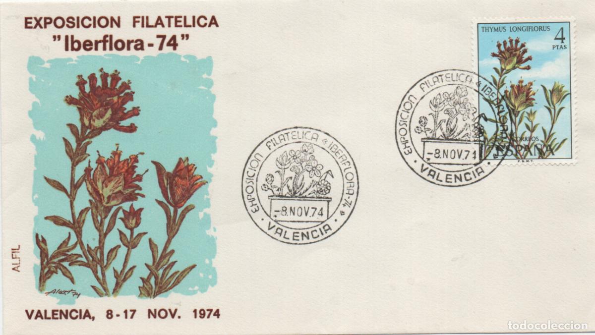 Sellos: EDIFIL 2222, TOMILLO REAL, THYMUS LONGIFLORUS, SOB RE PRIER DIA DE 8-11-1974, ALFIL