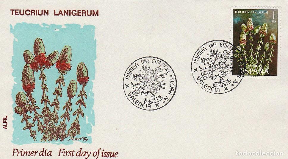 Sellos: EDIFIL 2220 , ZAMARRILLA LANUDA, TEOCRIUM LANIGERUM, SOBRE PRIMER DIA DE 8-11-1974, ALFIL