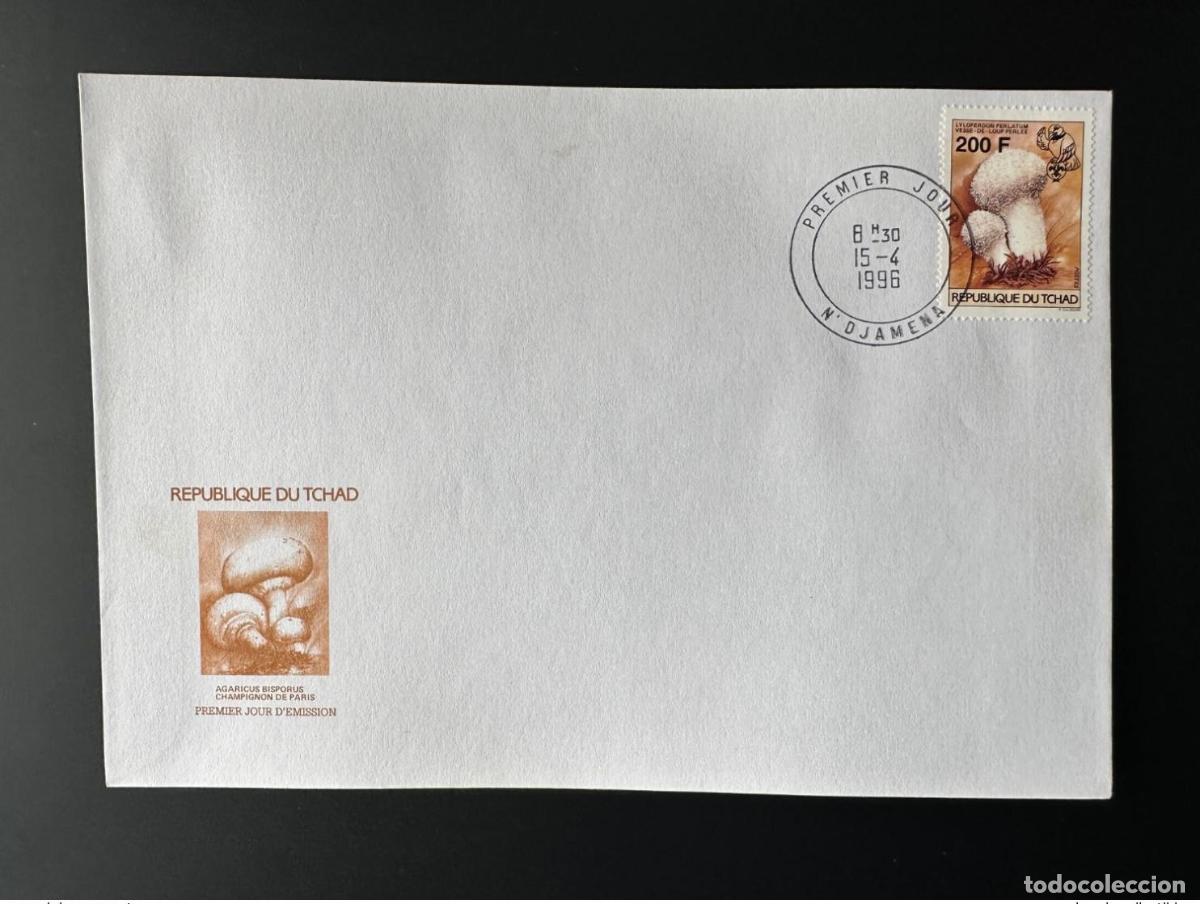 Sellos: Chad 1996 Mi. 1267 200 F FDC primer d&iacute;a hongos exploradores exploraci&oacute;n