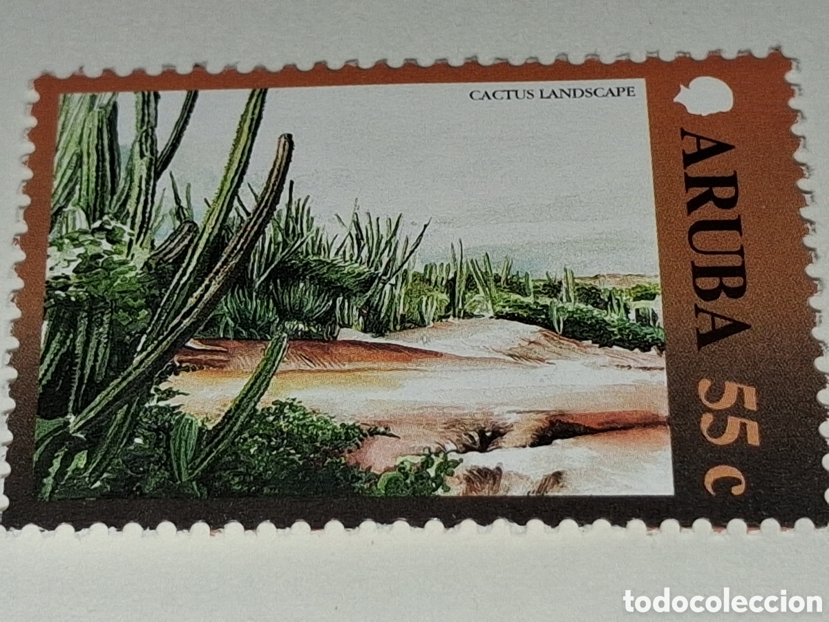 Sellos: Sello (1/4v) Aruba nuevo 2000. Aspectos locales. Flora. Cactus. Plantas. Desierto.