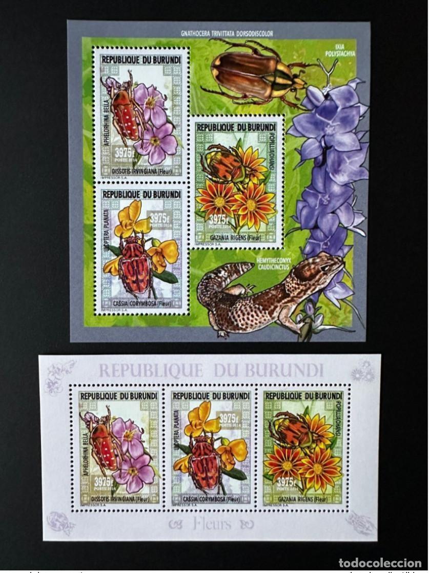 Sellos: Burundi 2014/2015 Mi. 3570 - 3572 Flores Blumen Insectos