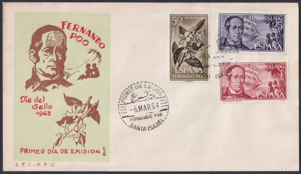Briefmarken: F-EX64090 FERNANDO POO 1964 FDC STAMPS DAY CHACON GOVERNOR SHIP FLOWER.