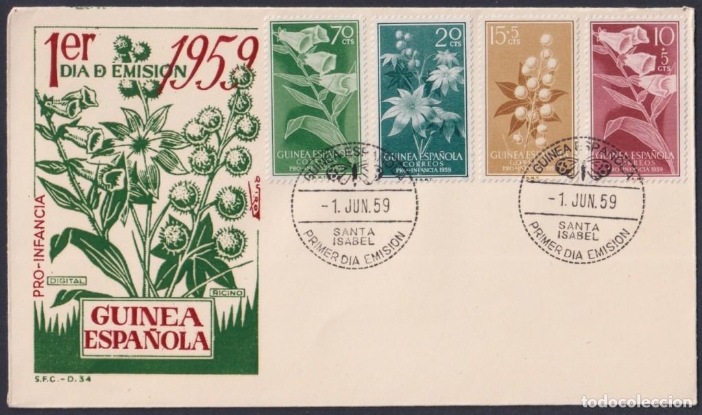 Timbres: F-EX64151 SPANISH GUINEA 1959 FDC PRO CHILDREN FLOWER FLORES.