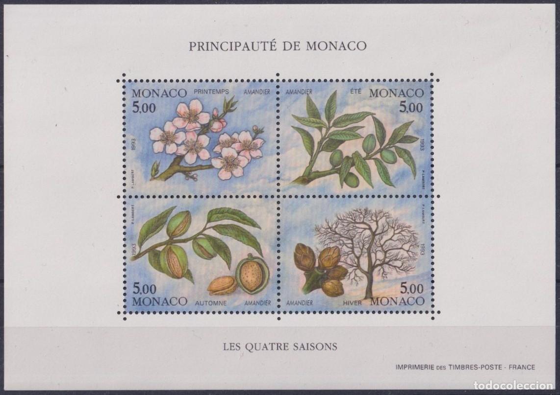 Sellos: F-EX61923 MONACO MNH 1993 FRUIT ALMOINT TREE FLOWER FLORES.