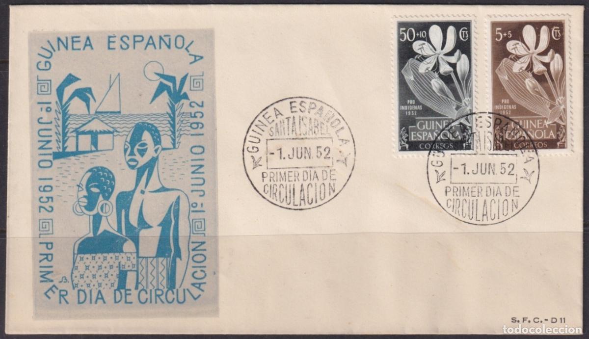 Timbres: F-EX64417 SPAIN IFNI MOROCCO 1952 FDC PRO INDIGENOUS FLOWER FLORES.